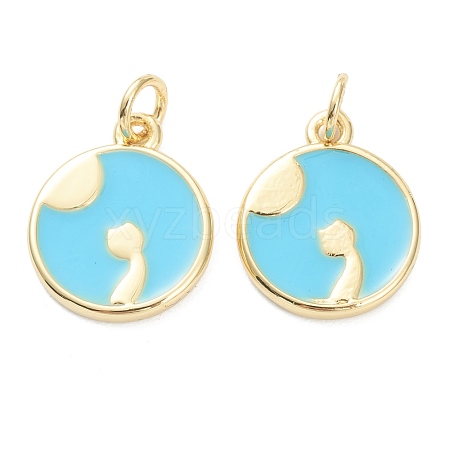 Brass Enamel Pendants ZIRC-J041-03C-1