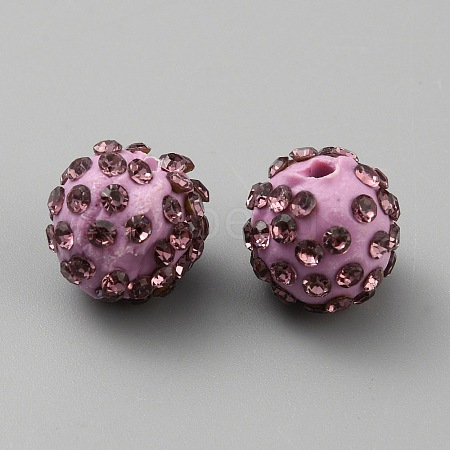 Handmade Polymer Clay Rhinestone Beads CLAY-WH0011-08N-1
