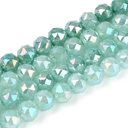 Anti-Tarnish Electroplate Glass Beads Strands GLAA-N064-6mm-08-1