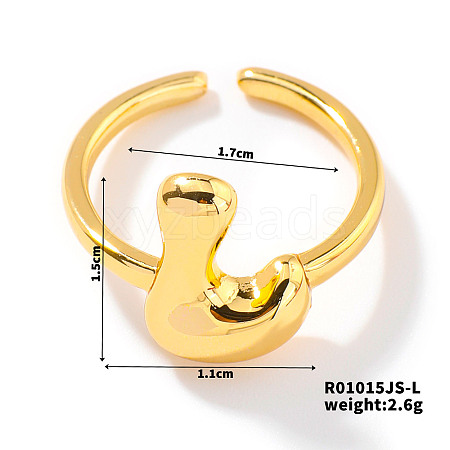 Fashionable Letter Brass Open Cuff for Women UR6840-12-1