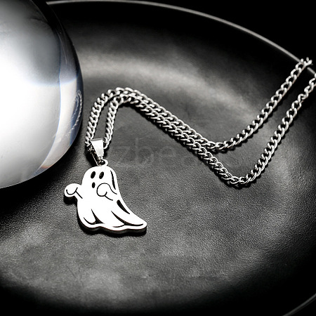 Stainless Steel Cartoon Ghost Necklaces for Men and Women PD8392-1