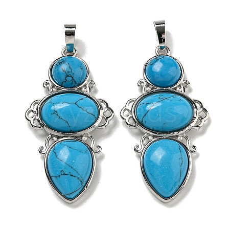 Synthetic BlueTurquoise Pendants G-Q158-04L-1