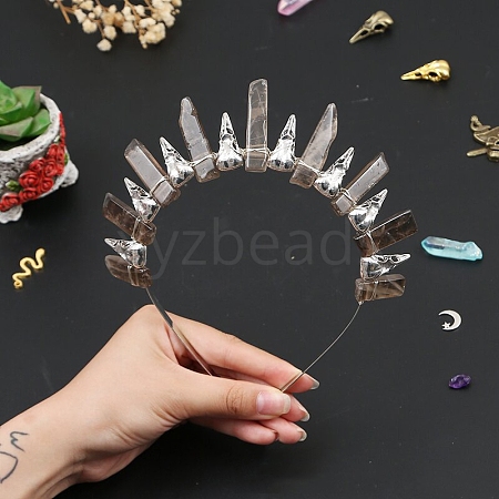 Natural Smoky Quartz Hair Bands PW-WG39EEE-08-1