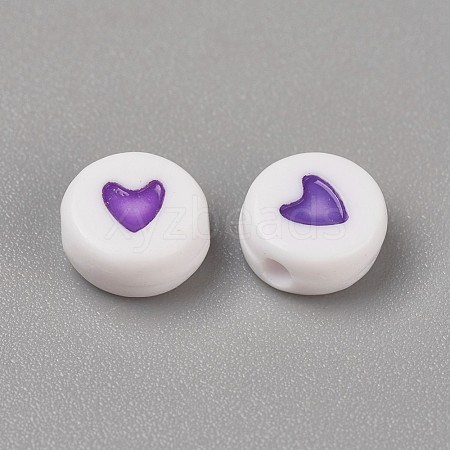 Acrylic Enamel Beads OACR-WH0003-04G-1