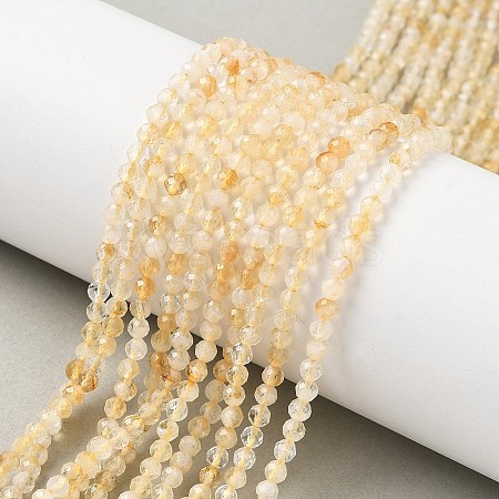 Heated Natural Citrine Beads Strands X-G-L622-C05-3mm-B-1