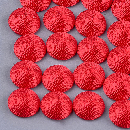 Polyester Thread Fabric Cabochons X-WOVE-T008-02B-01-1