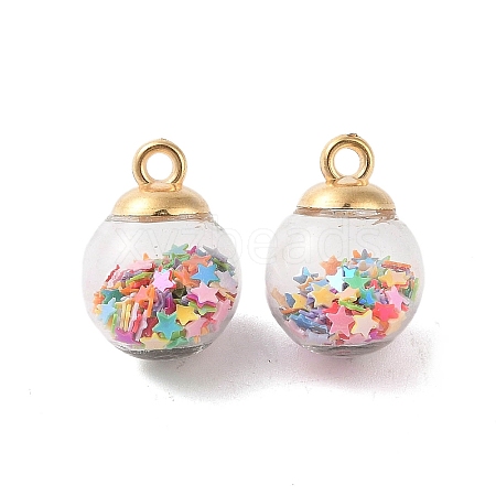 Glass Round Pendants GLAA-P063-01G-07-1