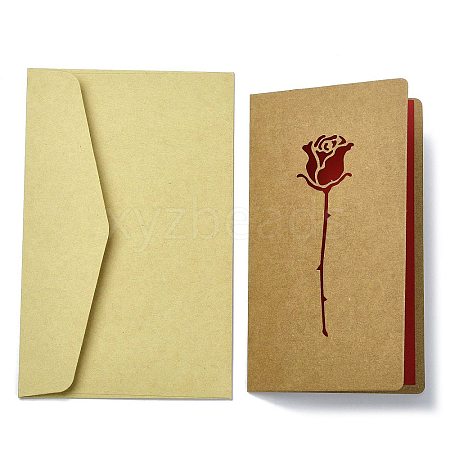 Kraft Paper Greeting Cards AJEW-L093-01C-1