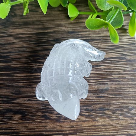 Natural Quartz Crystal Carved Healing Crocodile Figurines PW-WG79151-02-1