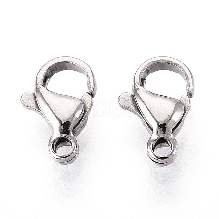 304 Stainless Steel Lobster Claw Clasps STAS-T065-10mm-34P-1