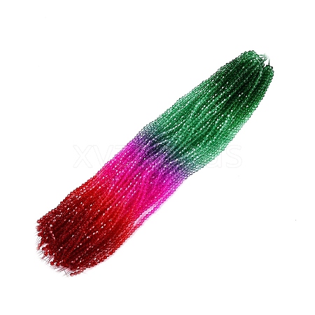 Gradient Color Baking Painted Glass Bead Strands DGLA-A039-T4mm-A010-1