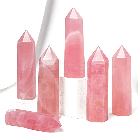 Natural Rose Quartz Hexagonal Prism Display Decorations PW-WG1FC46-01-1