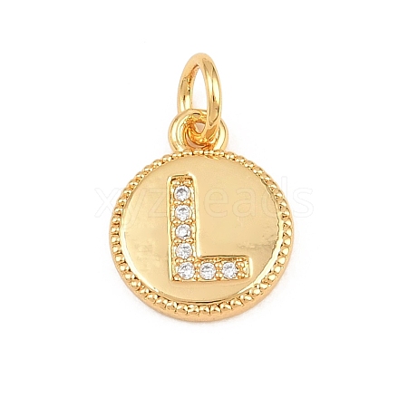 Brass Micro Pave Clear Cubic Zirconia Charms CU-CBA56CE-12G-L-1