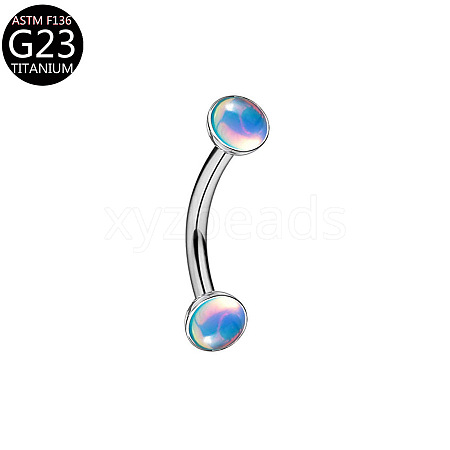 G23 Titanium Enamel Curved Barbell Eyebrow Rings WGC39D0-08-1