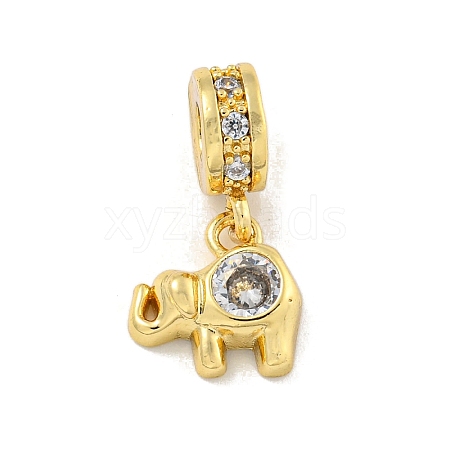 Brass Micro Pave Clear Cubic Zirconia Pendants KK-U007-02G-06-1