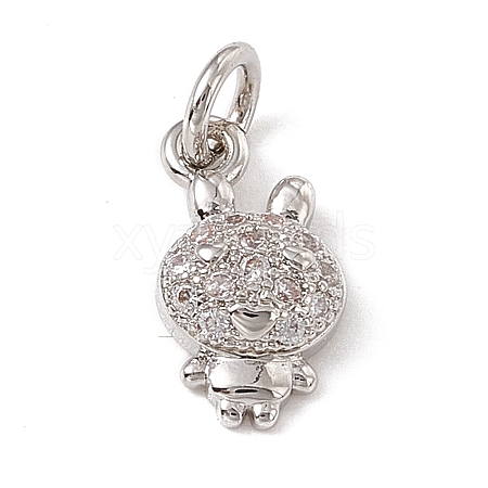 Brass Micro Pave Cubic Zirconia Charms ZIRC-F132-78P-1