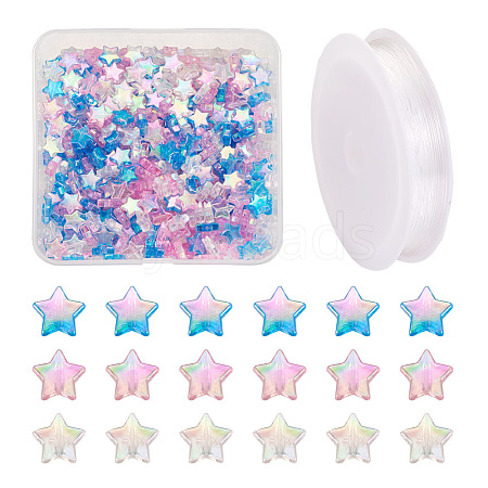 Beadthoven 480Pcs 3 Colors Star Transparent Acrylic Beads DIY-BT0001-17-1