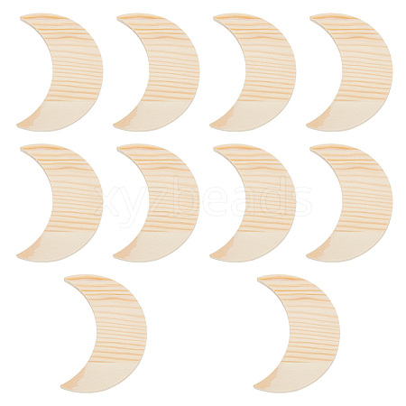 Unfinished Wooden Crescent Moon Shape WOOD-WH0124-09-1