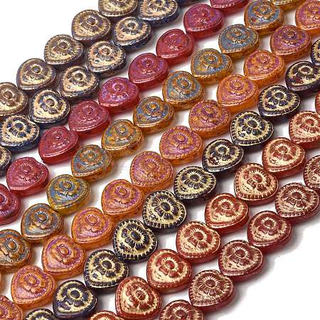 Painted Glass Beads Strands GLAA-Z021-14-1