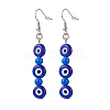 Lampwork Evil Eye & Acrylic Beaded Dangle Earrings EJEW-JE04972-01-1