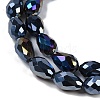 Opaque Solid Color Electroplate Glass Beads Strands X-EGLA-N013-P4mm-B01-3