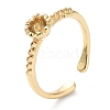 Rack Plating Brass Cuff Open Ring Bases Setting KK-C035-07G-1