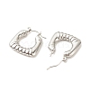 Non-Tarnish 304 Stainless Steel Chunky Rectangle Hoop Earrings for Women EJEW-K242-03P-2