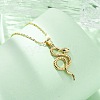 Brass Snake Pendant Cable Chain Necklaces for Women NJEW-S438-01A-G-2