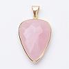 Faceted Natural Rose Quartz Pendants G-F340-02B-1