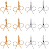 10 Piars 2 Colors Bowknot Brass Laverback Earrings for Women EJEW-SC0001-92-7