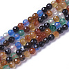 Natural Multi-Color Agate Beads Strands G-F596-36-3mm-1