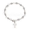 Tibetan Style Alloy Cross Charm Bracelets for Women Men BJEW-JB11413-2