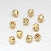 Faceted Round Brass Spacer Beads KK-L147-190-4mm-NR-1