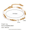 Retro Stainless Steel 18K Gold Plated Beaded Handmade Chain Bracelet Women HI2110-2