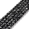 Synthetic Snowflake Obsidian Beads Strands G-E568-03A-1