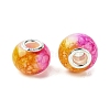 Two Tone Glass European Beads GPDL-K003-01E-2