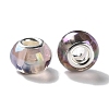 Shell Transparent Brass Cores Acrylic European Beads OACR-M024-07S-02-2