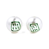 Mahjong Theme ABS Plastic Imitation Pearl Enamel Beads KY-G020-04B-2