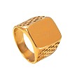 Rectangle 304 Stainless Steel Finger Rings FS-WGF3CA3-02-5
