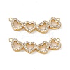 Brass Micro Pave Clear Cubic Zirconia Connector Charms KK-E068-VC024-2
