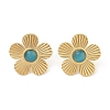 PVD Vacuum Plating Golden 304 Stainless Steel Stud Earrings for Women EJEW-Z068-16G-2