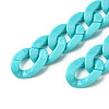 Handmade Opaque Acrylic Curb Chains AJEW-JB00564-01-2