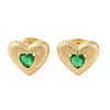 Rack Plating Brass with Cubic Zirconia Stud Earrings for Women EJEW-G394-05G-01-2