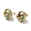 Real 18K Gold Plated Brass Enamel Stud Earrings for Women EJEW-M251-09G-03-1