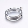 304 Stainless Steel Magnetic Floating Locket Pendants X-STAS-O103-35P-2