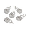 Brass Micro Pave Cubic Zirconia Pendants KK-E068-VB118-4