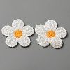 5-Petal Flower Shape Two Tone Crochet Appliques DIY-WH0399-61F-1