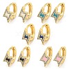 Lightning Bolt Real 18K Gold Plated Brass Hoop Earrings EJEW-L269-071G-1