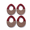 Opaque Resin & Walnut Wood Pendants RESI-T035-37A-1