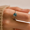 Sterling Silver Cubic Zirconia and Rotating Glass Cuff Rings FS-WG9C688-01-1